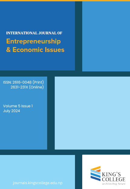 					View Vol. 5 No. 1 (2024): International Journal of Entrepreneurship and Economic Issues
				